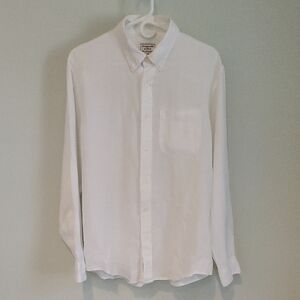 Abercrombie & Fitch Crisp 100% Linen White Button-Down Shirt Size XXL